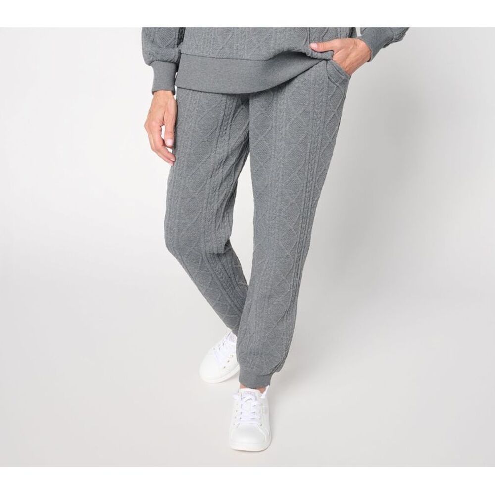 SUNNYLiFE Women's Pants Sz M Cable Chic Jogger Gray A711220